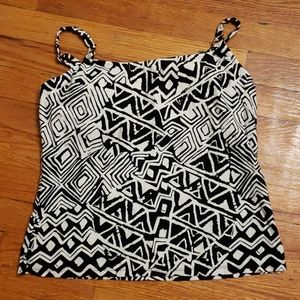 Women's Black and White Swim Top, size 8